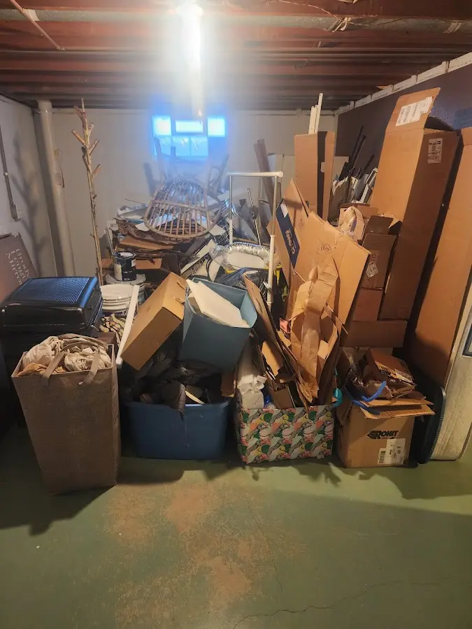 Roll-off dumpster container at job site for 4 Yard Dumpster Rental in Eureka